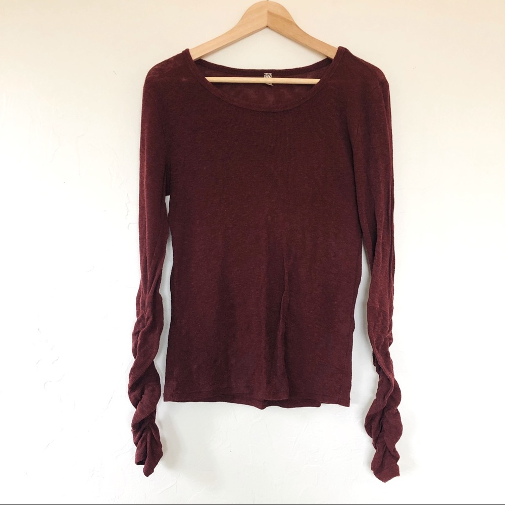 Intimately Free People Ruched Sleeve Henley Large